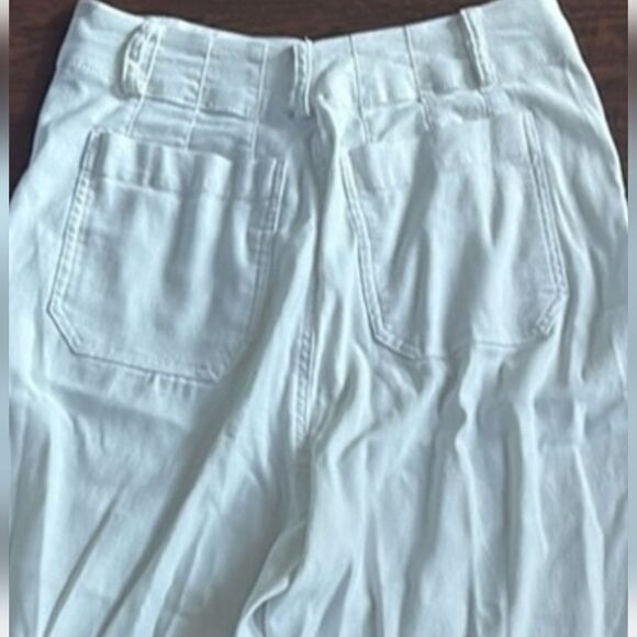 Sailor Wide-Leg Cropped White Pants Size XSMALL - Picture 4 of 6